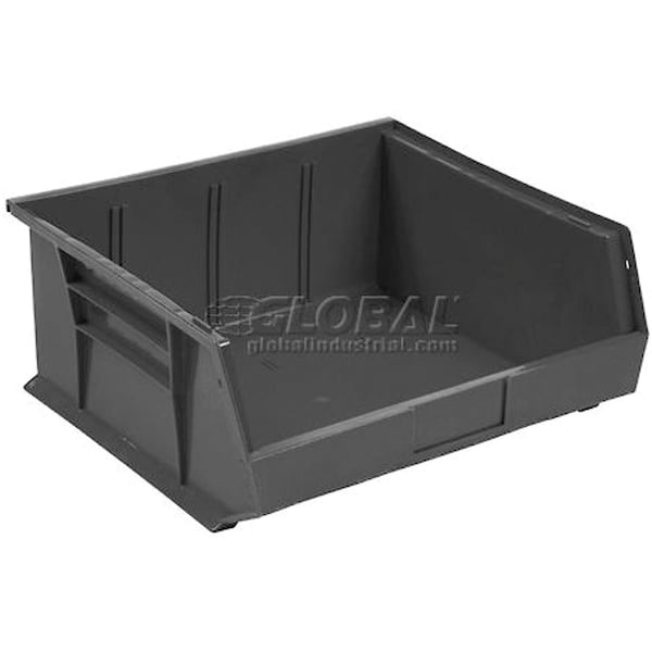 Hang & Stack Storage Bin, Plastic, Black, 5 in H, 11 in W